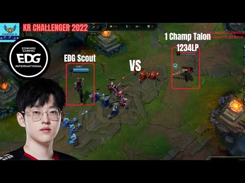 EDG Scout Ryze vs 1 Champ Talon Korea Challenger 2022 Patch 12.14 Replay How To Play Ryze Mid