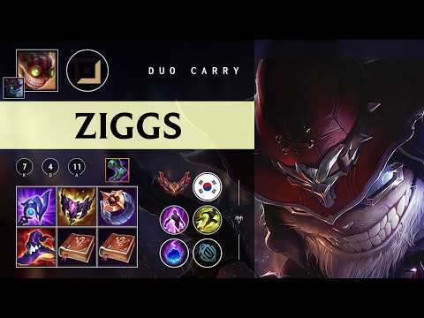 Ziggs Carry vs Jhin - KR Grandmaster Patch 26.04