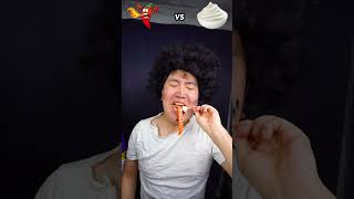 Spicy Sauce vs mayonnaise sauce Emoji food Challenge | Salmon Noodles Mukbang Funny Video #shorts