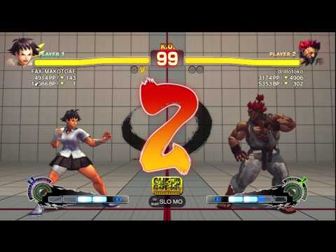 FAXgimoto [Makoto] vs. drillotoko [Akuma] | SSF4 AE