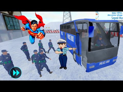 Us Police Uphill Bus Driving Simulator - Police Soldier Duty Transporter Bus- Androidameplay