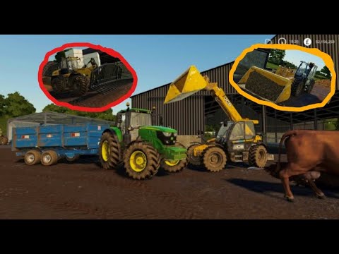 farming simulator 2019 mucking out the cow farm(big job)