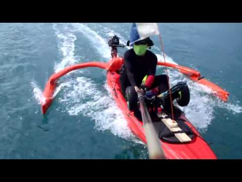 Motorized Kayak + Self-made Outrigger