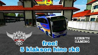 Download lagu FREE! 5 KLAKSON HINO RK8 - BUSSID mp3