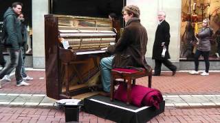 Luke Slott busking on Grafton Street, Dublin