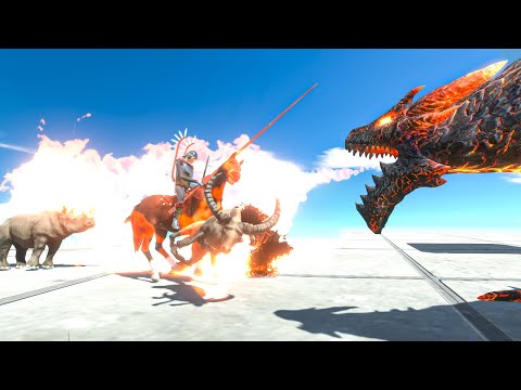 Who can defeat the Fire Lava Dragon - Animal Revolt Battle Simulator
