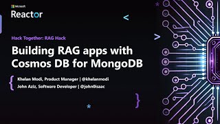 Building RAG apps with Azure Cosmos DB for MongoDB