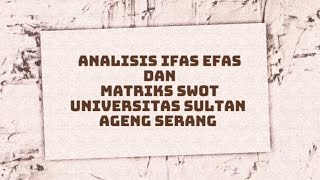 Download lagu ANALISIS IFAS DAN EFAS || YUNIA CINDY AMELIA || KELAS 3B mp3 Download lagu ANALISIS IFAS DAN EFAS || YUNIA CINDY AMELIA || KELAS 3B mp3