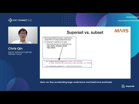 Mars-on-Ray Accelerating Large-scale Tensor and DataFrame Workloads