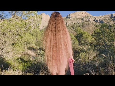 Girl with VERY Long Hair Walking in BREATHTAKING Nature 💚 My Secrets to Growing Hair to the FLOOR! 🔥