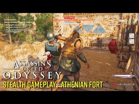 Assassin's Creed Odyssey Stealth Gameplay - Clearing an Athenian Fort