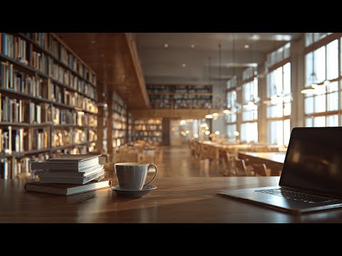Library Soundscape with Typing, Page Turns & Soft Movement | Natural Focus Ambience (No Music)