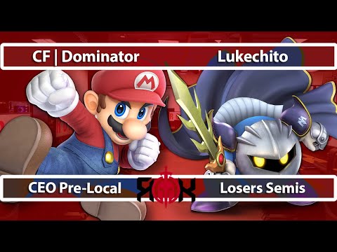 Dominator (Mario) vs Lukechito (Meta Knight) - CEO Pre-Local x ROK Smash Ultimate - Losers Semis