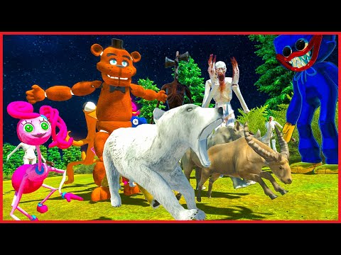 DANGEROUS FOREST FREDDY, WUGGY, MOMMY LONG LEGS AND FRIENDS | ARBS - Animal Revolt Battle Simulator