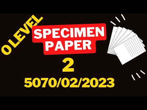 Cambridge O Level Specimen paper 2 Chemistry 5070/2/ 2023.