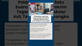 Download lagu Polda Metro Jaya Kompak dengan Bareskrim Polri Tegaskan Ijazah Jokowi Asli, 8 Orang Jadi Tersangka mp3