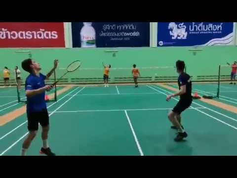 1er entraînement à la Banthongyord Académie à Bangkok avec Vitidsarn juste après sa victoire en Finl