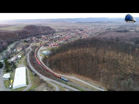 [Drone] LDE2100 60-1645-0 & Marfar VTS Freight Train in Defileul Crișului Repede Canyon 12 Feb 2020