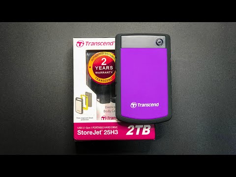 Transcend 2TB Shockproof Portable Hard Drive Unboxing - ASMR