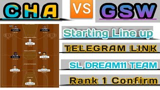 CHA VS GSW DREAM11 TEAM | CHA VS GSW DREAM11 BASKETBALL TEAM | CHA VS GSW NATIONAL BASKETBALL LEAGUE