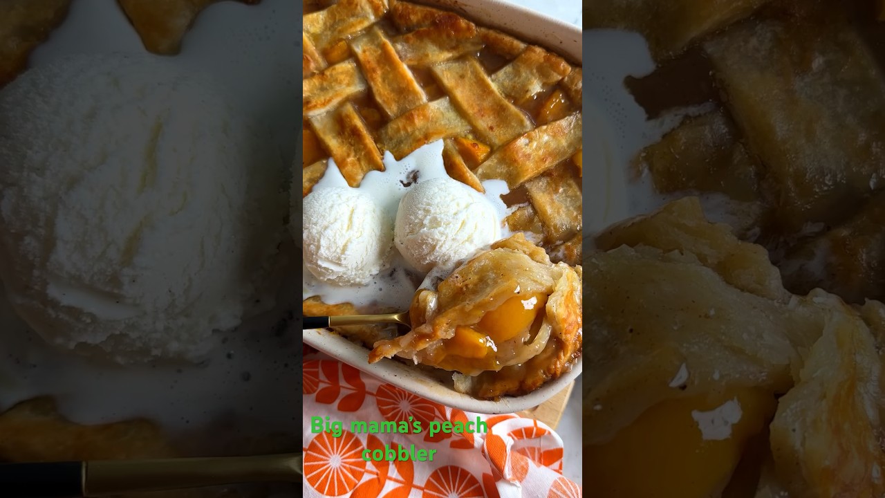 Big mama’s peach cobbler: https://grandbaby-cakes.com/southern-peach-cobbler/ #peaches #peachcobbler