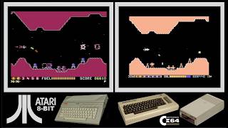 Atari 8-bit vs C64 : SCRAMBLE REMAKE (Side by side comparison)