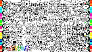 SPRUNKI Coloring Pages Compilation / Coloring All Sprunki Original OC Pyramixed Retake Corrupted