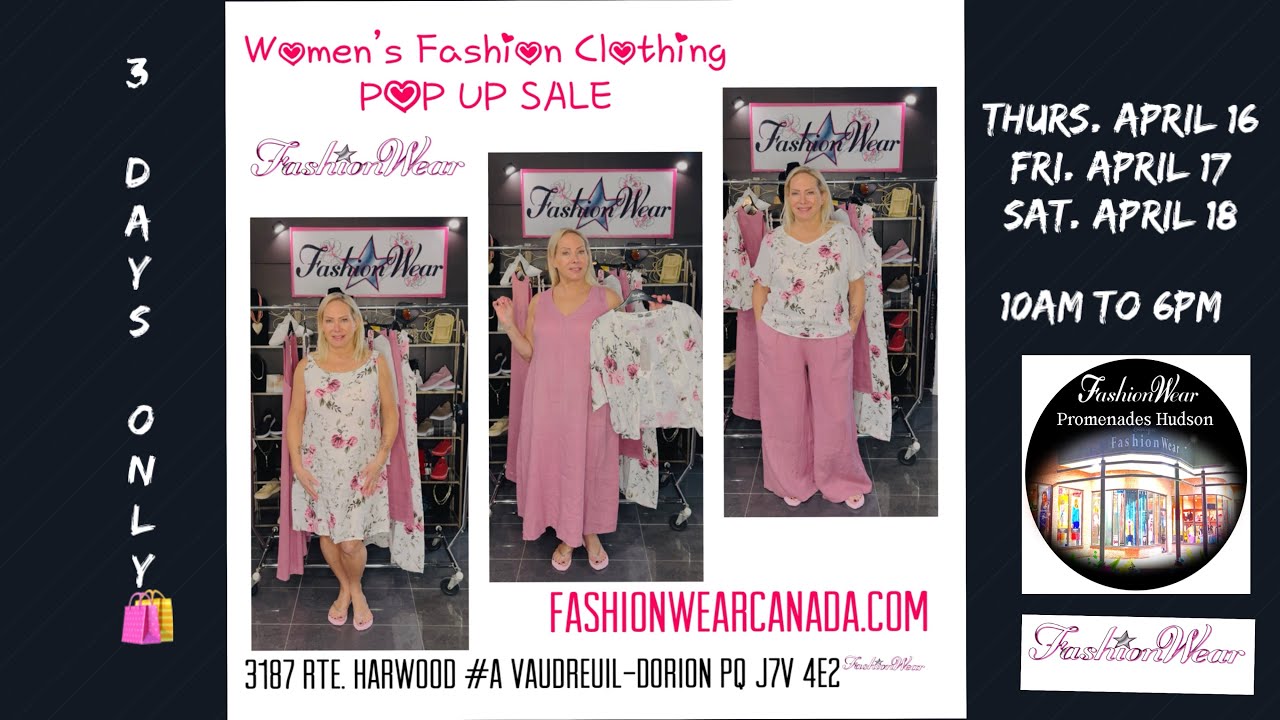 3 days only Pop up store @BoutiqueFashionWear All New Spring arrivals 