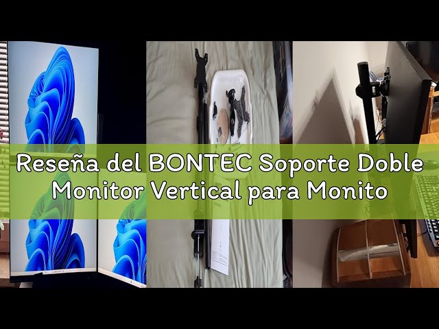 Vídeo relacionado con BONTEC Soporte Doble Monitor Vertical para Monitores de 13 a 34 Pulgadas, Brazo Monitor con Inclinación, Rotación y Giro, VESA 75x75/100x100, 10kg, Soporte de Dos Monitores, 2 Opciones de Montaje