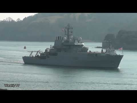HMS ENTERPRISE H88 ENTERS DEVONPORT NAVAL BASE AT MOUNT WISE - 8th March 2021