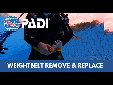 HOW TO REMOVE and REPLACE a WEIGHTBELT at the surface | PADI SCUBA SKILLS