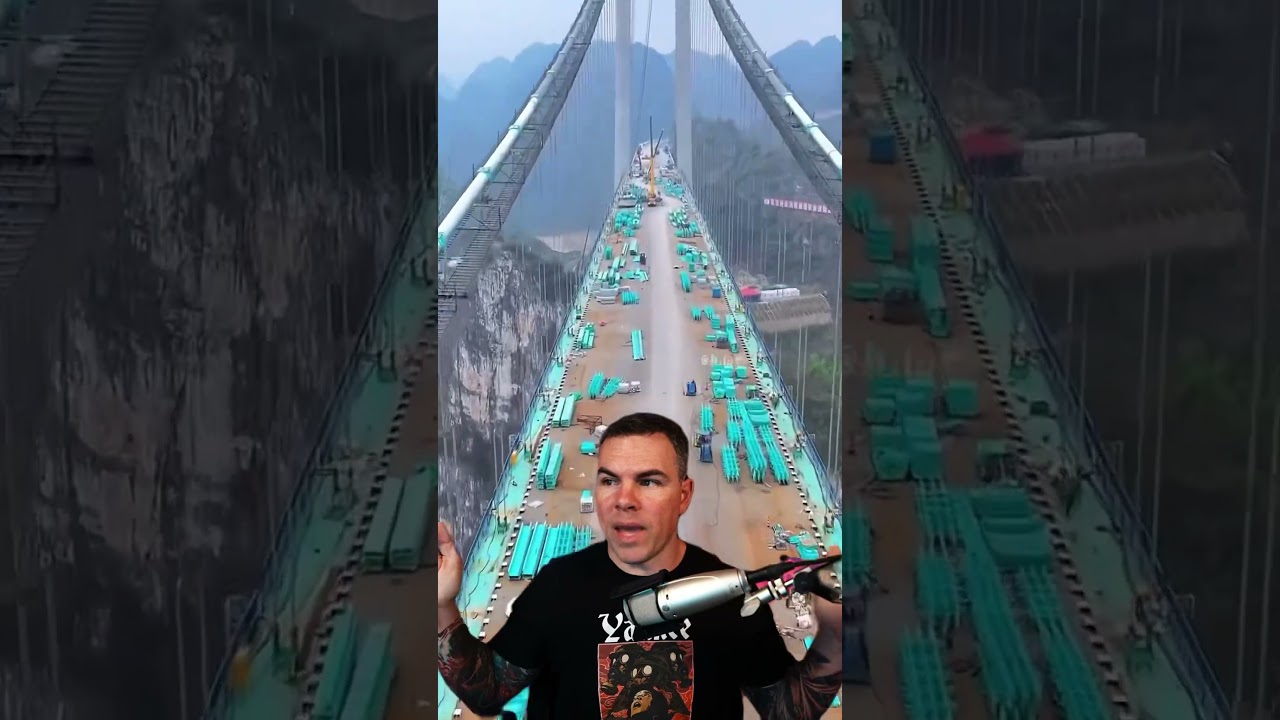 The Tallest bridge in the world is almost completed. The Huajiang Grand Canyon Bridge.