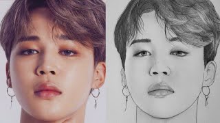 How to draw Jimin BTS - step by step  Drawing Tuto