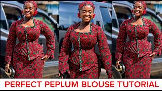 How to Draft a Stunning Peplum Dress with Long Sleeves | Easy Step-by-Step Tutorial (Perfect Fit!)