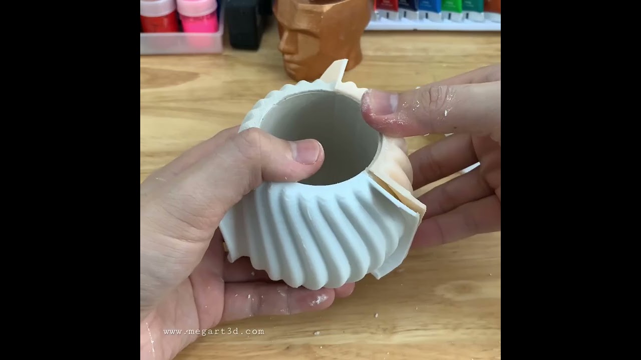 DIY Geometric indoor plant pots use 3D print mold