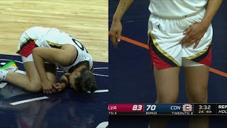 Kelsey Plum Hurt After Thomas Sticks ELBOW Out On Screen. Dirty Play Or Not? #WNBA