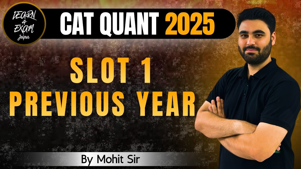 CAT 2025 Slot 1 Quant Paper Solution 🔥 | Complete Paper Solving | Mohit Sir