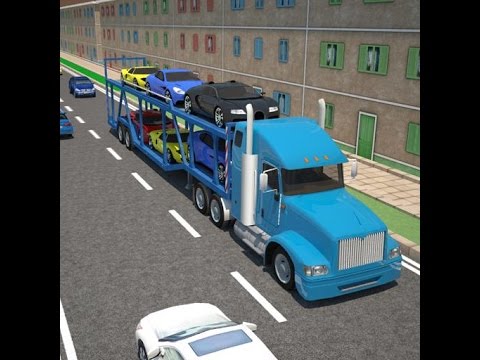 3D Car transport trailer truck video
