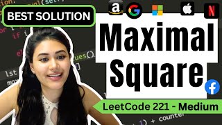 YouTube video 'Maximal Square - LeetCode 221 - Python [O(n) time and O(1) Space!]'