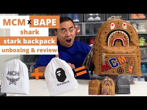MCM x BAPE Collab Backpack Unboxing and Review