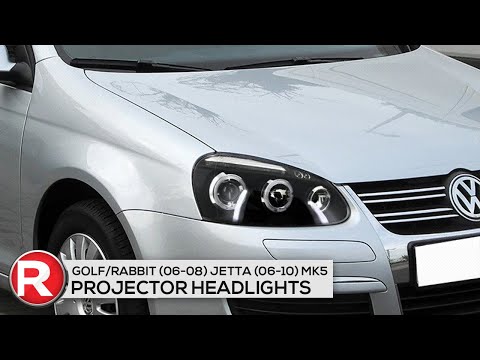 Demo: Spec-D Projector Headlights Golf/Rabbit (06-08) Jetta (06-10) MK5 w/ Halo LED Black / Chrome