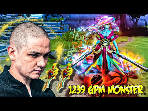 Yatoro Naga Siren 1200+ GPM Monster Double Rapier Purchase Dota 2 Pro Highlights 7.32c