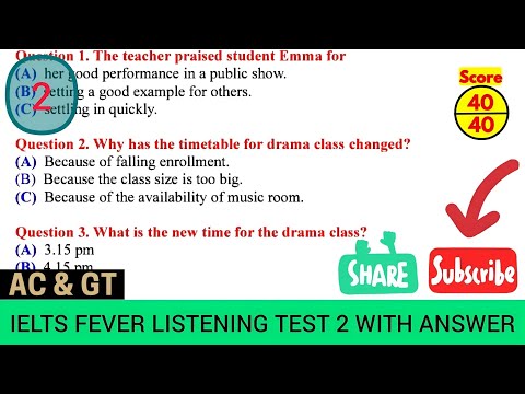 Практический тест IELTS Fever Listening Test 2 с ответами | Тест IDP Listening Test 2025 | Реальн...