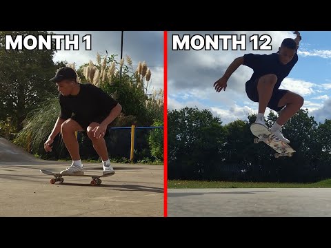 1 Year Skateboarding Progression (with commentary)