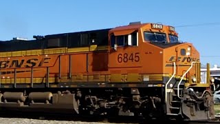 BNSF Mixed Freight Train on a Clear Day in Frisco, TX