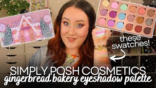 GINGERBREAD BAKERY EYESHADOW PALETTE SWATCHES & REVIEW! Simply Posh Cosmetics Indie Makeup Try On