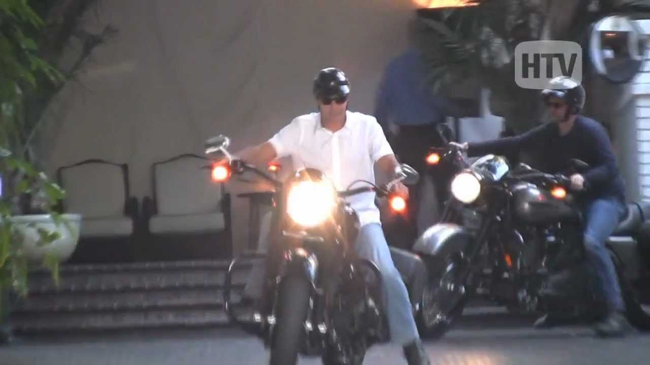 Harley Davidson Touring Bike: Superstud George Clooney Lunches At Chateau Marmont.