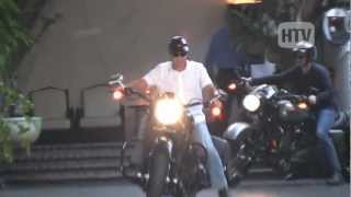 Harley Davidson Touring Bike: Superstud George Clooney Lunches At Chateau Marmont.