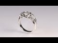 video - Carved Curls Engagement Ring with Tapering Diamonds and Enhancer