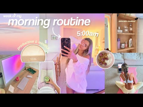 WEEK OF MY MORNING ROUTINES: breakfast, workouts, mindfulness + tips